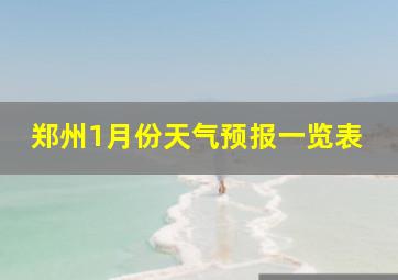 郑州1月份天气预报一览表