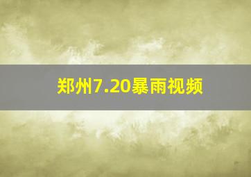 郑州7.20暴雨视频