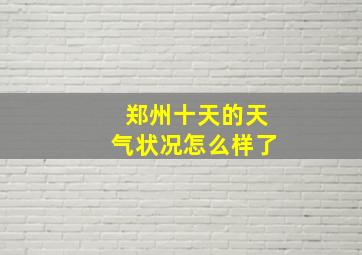 郑州十天的天气状况怎么样了