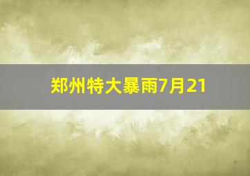 郑州特大暴雨7月21