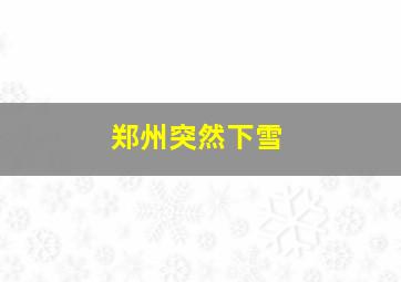 郑州突然下雪