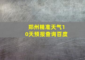 郑州精准天气10天预报查询百度