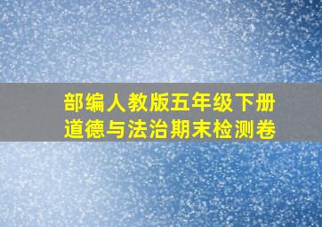 部编人教版五年级下册道德与法治期末检测卷