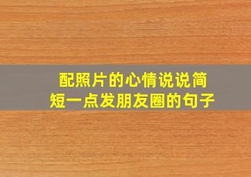 配照片的心情说说简短一点发朋友圈的句子