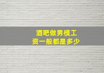 酒吧做男模工资一般都是多少