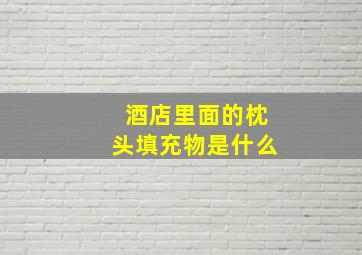 酒店里面的枕头填充物是什么