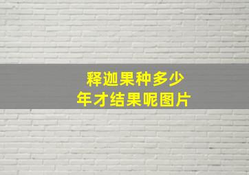 释迦果种多少年才结果呢图片