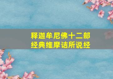 释迦牟尼佛十二部经典维摩诘所说经