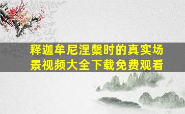 释迦牟尼涅槃时的真实场景视频大全下载免费观看