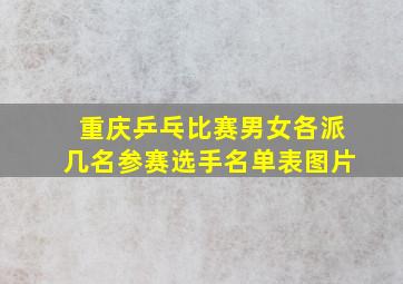 重庆乒乓比赛男女各派几名参赛选手名单表图片