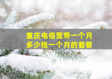 重庆电信宽带一个月多少钱一个月的套餐