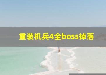 重装机兵4全boss掉落