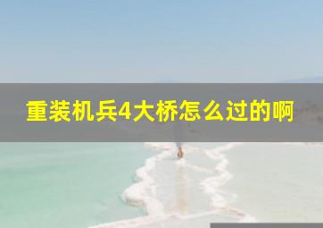 重装机兵4大桥怎么过的啊