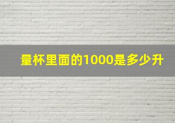 量杯里面的1000是多少升