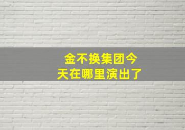 金不换集团今天在哪里演出了