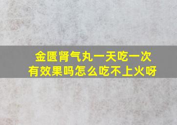 金匮肾气丸一天吃一次有效果吗怎么吃不上火呀