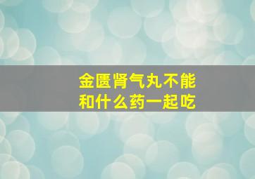 金匮肾气丸不能和什么药一起吃