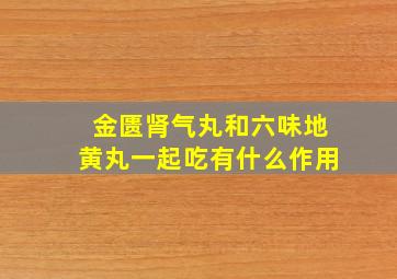 金匮肾气丸和六味地黄丸一起吃有什么作用