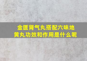 金匮肾气丸搭配六味地黄丸功效和作用是什么呢