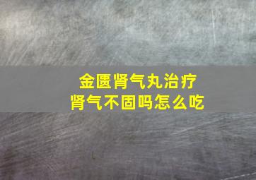 金匮肾气丸治疗肾气不固吗怎么吃