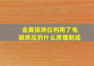 金属探测仪利用了电磁感应的什么原理制成