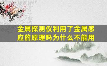 金属探测仪利用了金属感应的原理吗为什么不能用