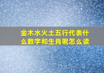 金木水火土五行代表什么数字和生肖呢怎么读