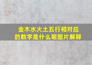 金木水火土五行相对应的数字是什么呢图片解释