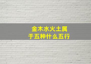 金木水火土属于五种什么五行