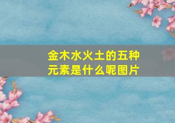 金木水火土的五种元素是什么呢图片