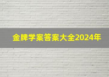 金牌学案答案大全2024年