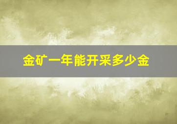 金矿一年能开采多少金