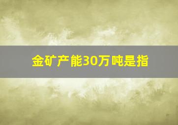 金矿产能30万吨是指