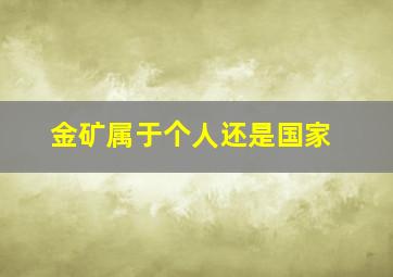 金矿属于个人还是国家