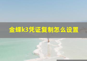 金蝶k3凭证复制怎么设置