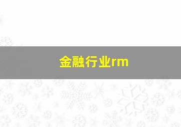 金融行业rm