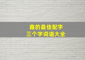 鑫的最佳配字三个字词语大全