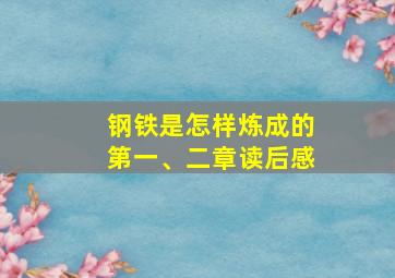 钢铁是怎样炼成的第一、二章读后感