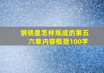 钢铁是怎样炼成的第五六章内容概括100字