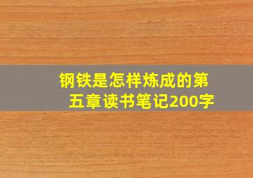 钢铁是怎样炼成的第五章读书笔记200字