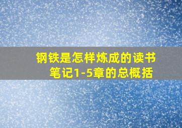 钢铁是怎样炼成的读书笔记1-5章的总概括