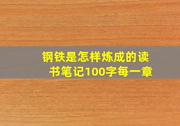 钢铁是怎样炼成的读书笔记100字每一章