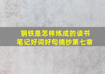 钢铁是怎样炼成的读书笔记好词好句摘抄第七章