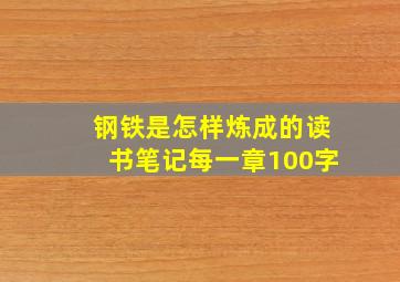 钢铁是怎样炼成的读书笔记每一章100字