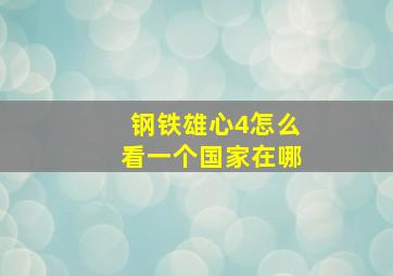 钢铁雄心4怎么看一个国家在哪