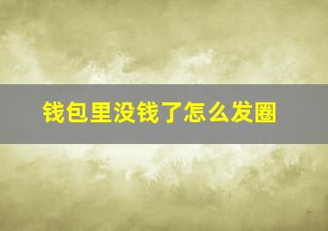 钱包里没钱了怎么发圈