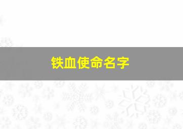 铁血使命名字