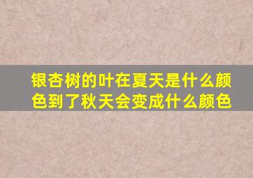 银杏树的叶在夏天是什么颜色到了秋天会变成什么颜色