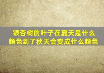 银杏树的叶子在夏天是什么颜色到了秋天会变成什么颜色