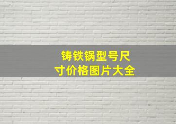 铸铁锅型号尺寸价格图片大全